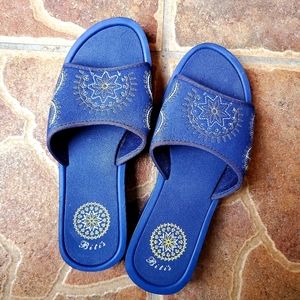 Blue Mandala Sandals Slippers